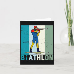 Carte Biathlon Ski Skieur Ski de Fond Piste 6