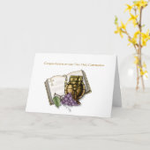 Carte Bible, Chalice, Raisins, Communion (Fleur jaune)