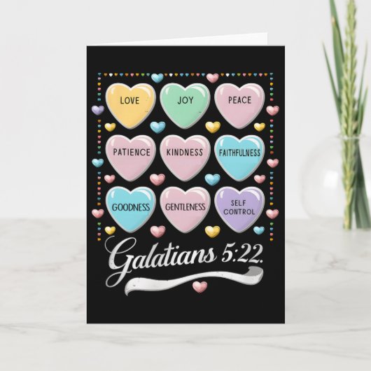 Carte Bible Chrétien Saint-Valentin Galates 5 22 Convers (Devant)