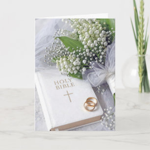 Carte Bible de mariage avec bouquet de muguet