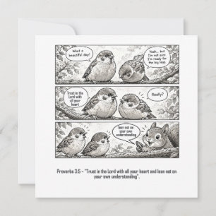 Carte Bible Écriture Proverbes Dessin Animé Moineau Art