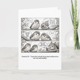 Carte Bible Écriture Proverbes Dessin Animé Moineau Art