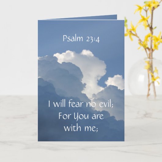 Carte Bible Scripture Psalm 23:4 Fear No Evil... (Fleur jaune)