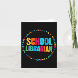 Carte Bibliothécaire scolaire Tee Rainbow Colorful Libra