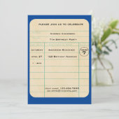 Carte Bibliothèque bleue Anniversaire (Debout devant)