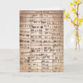 Carte Bibliothèque Vintage Anniversaire (Fleur jaune)