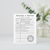 Carte Bibliothèque vintage Enregistrer la date (Debout devant)