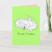 Carte Bichon Frisbee - Funny Bichon Frise Dog Card (Devant)