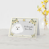 Carte Bichon Frise avec la sympathie du bois de chien (Fleur jaune)