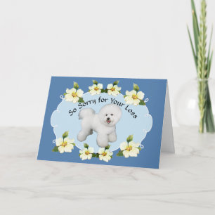 Carte Bichon Frise avec la Sympathie du Dogwood Bleu