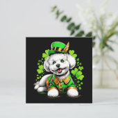 Carte Bichon Frise Chien St Patrick's Day (Debout devant)