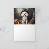 Carte Bichon Frise Citrouilles Halloween effrayant (Intérieur)