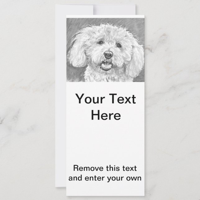 Carte Bichon Frise Dessin (Devant)