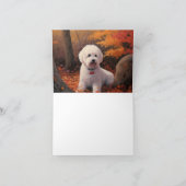 Carte Bichon Frise en automne Feuilles automne Inspire (Intérieur)