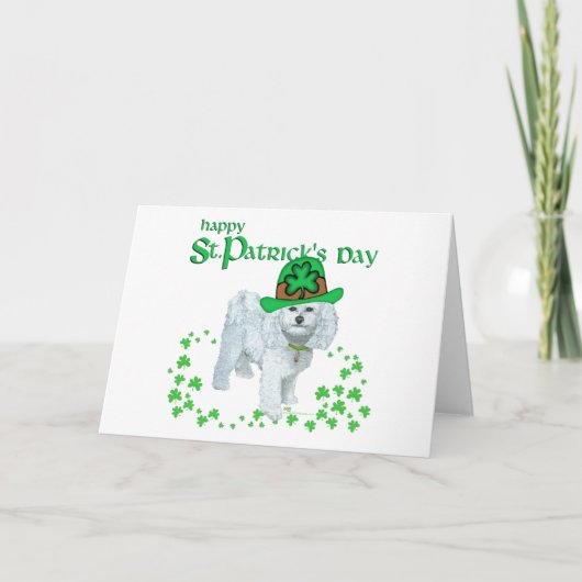 Carte Bichon Frise Jour de la Saint Patrick (Devant)
