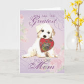 Carte Bichon Heart Maman (Fleur jaune)