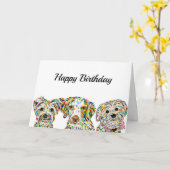 Carte Bichon Spaniel Terrier Brittany (Fleur jaune)
