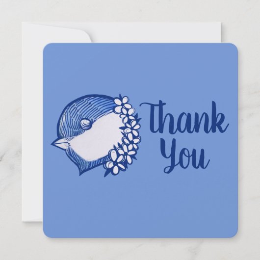 Carte Bickadee en bleu oiseaux design (Devant)