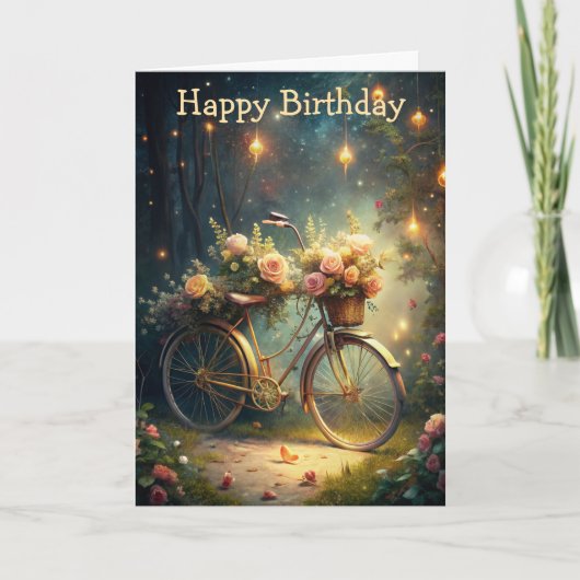 Carte Bicycle and Flowers (Devant)