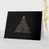 Carte Bicycle Christmas Tree Funny Biker Bicyclist Xmas (Fleur jaune)