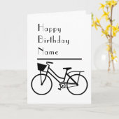 Carte Bicycle Noir et Blanc Minimal Anniversaire (Fleur jaune)