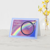 Carte Bicycle Wheel et Rainbow Birthday (Fleur jaune)