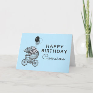 Carte Bicyclette à ballon Ajouter Votre Nom