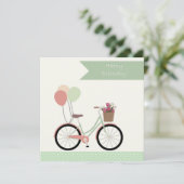 Carte Bicyclette et ballons joyeux anniversaire (Debout devant)