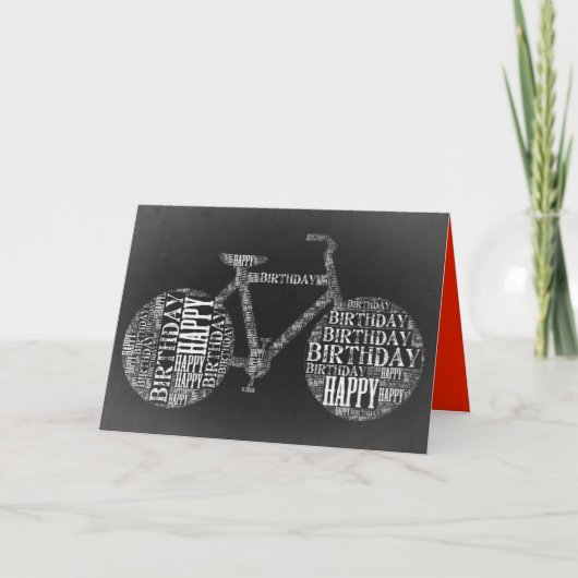 Carte Bicyclette Joyeuse Anniversaire (Blank) (Devant)