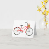 Carte Bicyclette rouge (Fleur jaune)