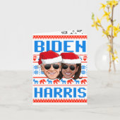 Carte Biden Harris Blue Christmas (Fleur jaune)