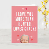 Carte Biden Valentine - Je t'aime plus que Hunter (Fleur jaune)