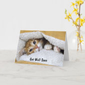 Carte Bien Bientôt Orange Tabby Kitten (Fleur jaune)