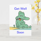 Carte Bien Cartoon Crocodile (Fleur jaune)