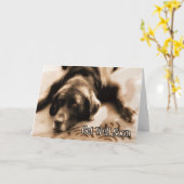 Carte Bien Chocoler Labrador Retriever Chien (Fleur jaune)