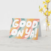 Carte BIEN FAIT Bubble Letters Pastel Rainbow Stripes (Fleur jaune)