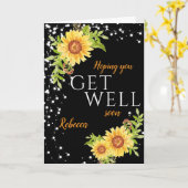 Carte Bien Floral jaune Tournesol (Fleur jaune)