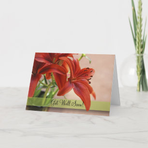 Carte Bien Orange Tiger Lily Fermer la photo