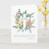 Carte Bien Religieux Cross Fleurs sauvages d'aquarelle (Fleur jaune)