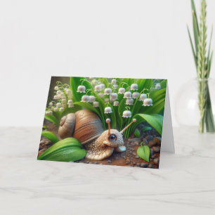 Carte Bien Serrer Bientôt un escargot dans un jardin