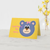 Carte Bien Teddy Bear (Fleur jaune)