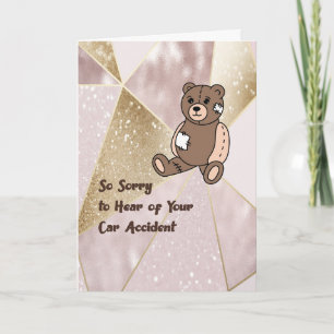 Carte Bien tirer de l'accident de voiture avec ours à cl