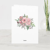 Carte Bienheureuse Bible Verse Fleurs roses (Dos)