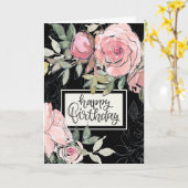 Carte Bienheureuse Bible Verse Fleurs roses (Fleur jaune)