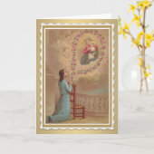 Carte Bienheureuse Vierge Marie avec Bébé Jésus Roses (Fleur jaune)