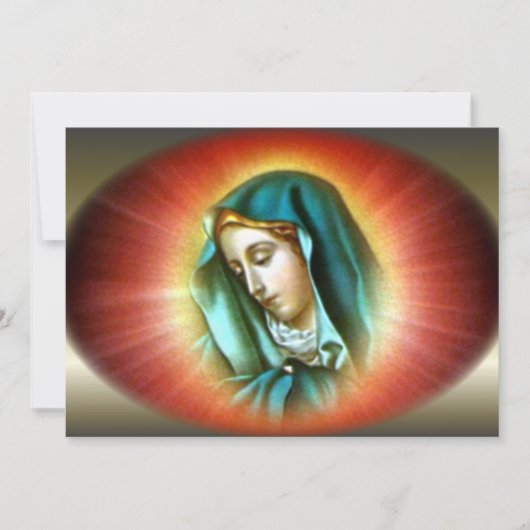 Carte Bienheureuse Vierge Marie avec Vivid Halo (Devant)