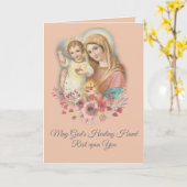 Carte Bienheureuse Vierge Marie Bébé Jésus Fleurs Se Por (Fleur jaune)