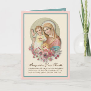 Carte Bienheureuse Vierge Marie Bébé Jésus Fleurs Se Por