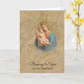 Carte Bienheureuse Vierge Marie Jésus Début de la gradua (Fleur jaune)