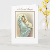 Carte Bienheureuse Vierge Marie Prières spirituelles de  (Fleur jaune)